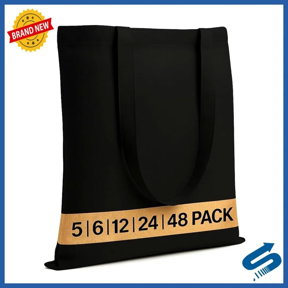 Reusable Cotton Tote Bags Bulk Pack Eco-Friendly Grocery Shopping